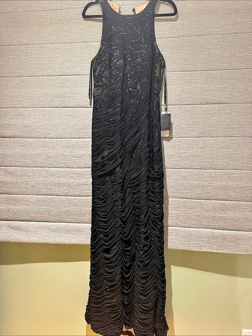 Black Ruched Maxi Dress New
